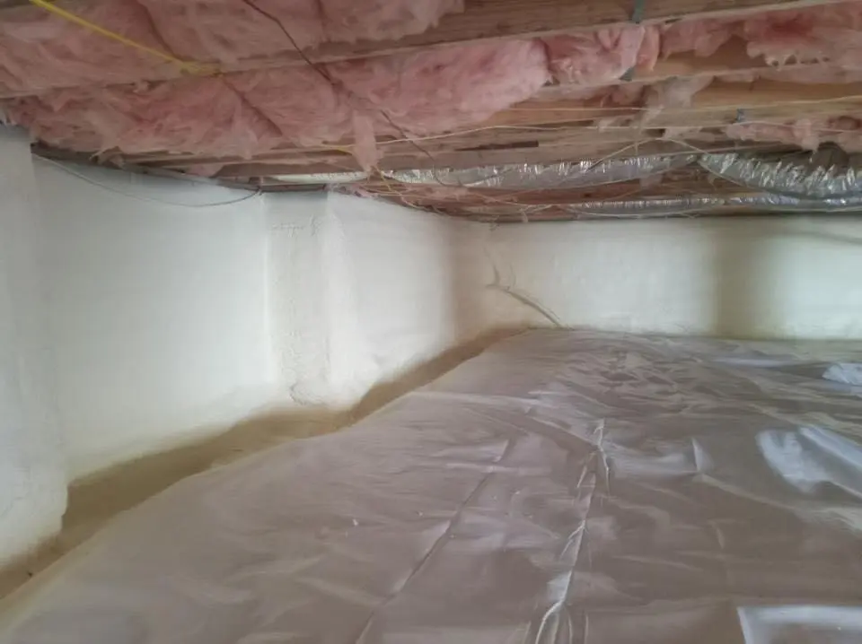 Crawl space encapsulation with closed-cell spray foam for Flat Roof Repair in Monroe